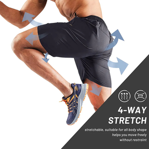 Pantalones Cortos Deportivos de Alta Calidad para Hombre, 100% Algodón, para Entrenamiento, Fitness, Correr, Gimnasio, con Bolsillos, Venta al Por Mayor, 2026 - Product Image 6