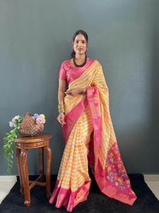 Sarees en soie Dola de style culturel gujarati les plus récents et exclusifs pour les fêtes quotidiennes et de bureau. - Product Image 3