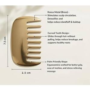 Buffalo Horn Comb Fine Craftsmanship Personalized Engraving Option Gentle On <b>Scalp</b> <b>Hair</b> Follicles Guasha <b>Massage</b> Tool - Product Image 1