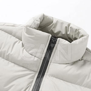 Veste à capuche matelassée d'hiver personnalisée, fermeture éclair sur le devant, logo, veste pour homme, respirante, écologique, pour vente en ligne - Product Image 3