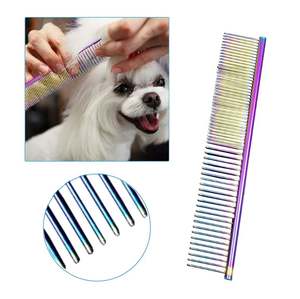 กรรไกรตัดขนสัตว์เลี้ยงเคลือบไทเทเนียมสีรุ้ง ทำจากสแตนเลสอย่างดี พร้อมหวีและซองหนัง - Product Image 5