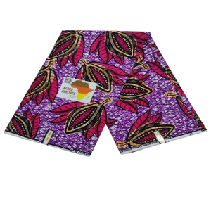 Tela de algodón dobby encerada holandesa de calidad superior, 6 yardas, estampado africano, ecológica, para vestido de novia. - Product Image 1