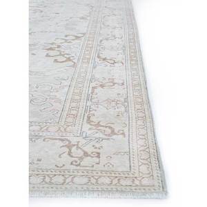 พรมขนสัตว์ถักมือสไตล์วินเทจ สีเบจและสีน้ำตาล ลายเหรียญสี่เหลี่ยมผืนผ้า ลวดลายนามธรรม สำหรับห้องนั่งเล่นหรือทางเดินในบ้าน รุ่น Pae-1661 - Product Image 4