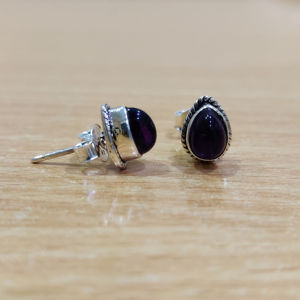 Small Size <b>Stud</b> <b>Earrings</b> (2.2 Grams) with Black Onyx Water Drop Shape Trendy Design <b>Fine</b> Jewellery for Gifts - Product Image 1