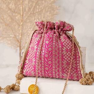 Bolso Potli de Diseño para Novia, Bolso Étnico Bordado a Mano para Fiesta de Bodas, Venta al por Mayor - Product Image 1
