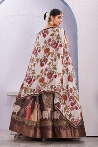 Lehenga Choli en coton et soie Dola, imprimé numériquement, réversible, décontracté et doux, spécial Navratri pour femmes indiennes et pakistanaises - Product Image 5