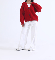 Nouveauté Pull cardigan décontracté pour femme pour l'hiver Tricot fin à manches longues Pull à logo tissé sur le devant