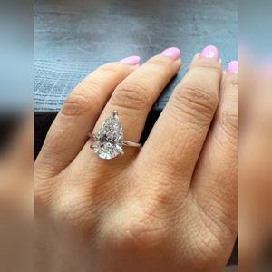 Bague de fiançailles en diamant de laboratoire taille poire, vente chaude, 3,50 carats, VVS2 VVS1, certifiée IGI, prix fournisseur fabricant - Product Image 2