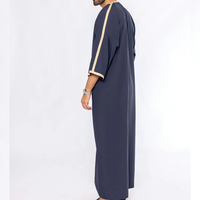 Robe de soirée pour homme musulman marocain, faite à la main, brodée sur mesure, en polyester, col montant, longueur cheville, légère et respirante, style vintage