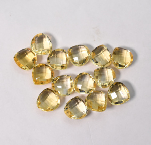 Citrino Natural en Forma de Almendras, Corte Checker, Corte Briolette, 45 Quilates, Lote de 14 Piezas, 10X10X5 mm - Product Image 3