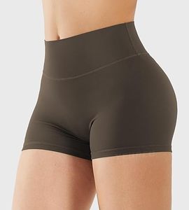 <b>Women</b> Breathable Hot <b>Biker</b> <b>Shorts</b> with Pockets Mid Waist Tummy Control 100% Cotton Workout Yoga Athletic Gym - Product Image 4