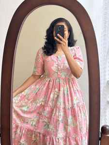 ชุดแมกซี่เดรสลายดอกไม้มีระบายแนวชิคคอลเลกชันฤดูร้อนสไตล์บอลลีวูด - Product Image 6