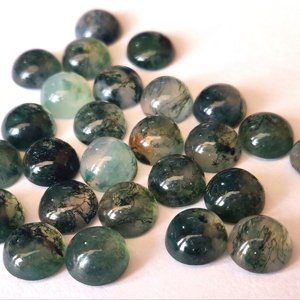 Natural Top Quality Moss Agate 6mm Round Cabochon Top Quality - Product Image 1