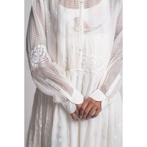 Vestido de Fiesta RASA 57 para Verano, Algodón Blanco Fino, Silueta Holgada y Ajustada con Cintura Natural, Diseño Liso y Estampado - Product Image 1