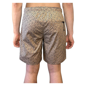 Shorts coupe-vent pour homme en coton 100% uni, imprimés sur mesure, respirants et de haute qualité - Style urbain, taille mi-haute avec cordon de serrage - Product Image 4