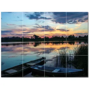 24 "x 18" "ภาพจิตรกรรมฝาผนังกระเบื้องเซรามิคเรือ PT500227ชุดกระเบื้อง12 6x6 - Product Image 1