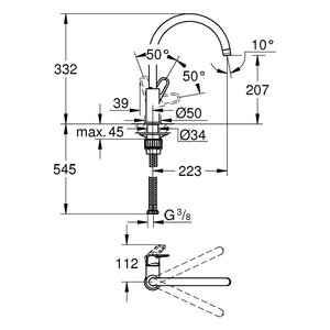 Robinet de cuisine monocommande Grohe START FLOW Starlight Chrome 31555001 - Product Image 2