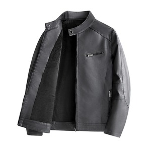 Veste en cuir tendance pour homme, manteaux pour homme, moto, automne, voyage, coupe ajustée, fermeture éclair noire, veste d'hiver surdimensionnée pour homme - Product Image 2