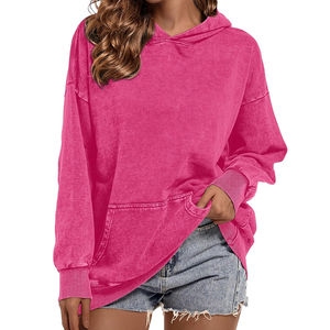 2025 nueva llegada Jersey lavado con ácido para mujer Sudadera con capucha transpirable sostenible logotipo personalizado invierno servicio OEM para otoño - Product Image 2