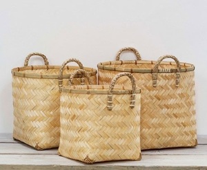 Cesta de almacenamiento ecológica Cesta de bambú tejida a mano Decoración de la vida del hogar Estilo vintage HECHO DE Vietnam - Product Image 3