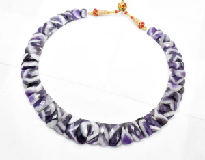 Collar de Gargantilla de amatista Chevron estilo de cuello con cuentas de moda con diseño de piedras preciosas collar de diseño de amatista - Product Image 2