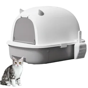Anti-Odor Cat Toilet Fully Enclosed Sandbox Plastic Large Space Cat Litter Box With Shovel