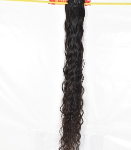 Cutícula virgen ondulada alineada India 100% Procesamiento de templo ninguno fabrica máquina doble trama onda profunda tejido cabello humano - Product Image 5