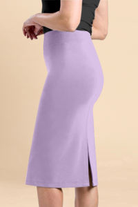 Trendmalls Pale Purple for Pencil <b>Skirt</b> for Women Comfortable <b>Elastic</b> <b>Waist</b> Band Knee Length Formal Plain Dyed Knitted - Product Image 6