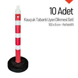 เสาเตือนความปลอดภัยบนถนนแบบสะท้อนแสงสีแดง 10 อัน ขนาด 100 x 9 ซม. - Product Image 3