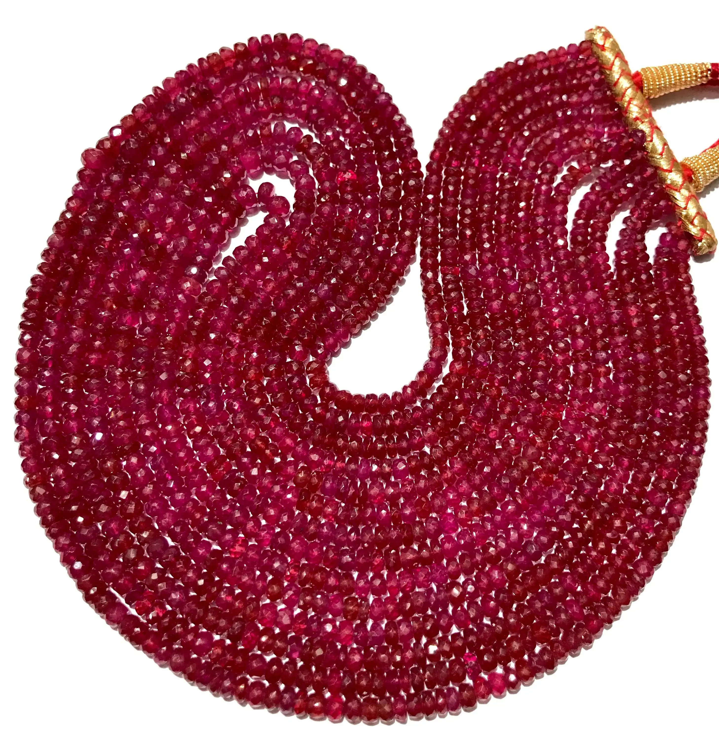 Cực kỳ đẹp hiếm Ruby Corundum mịn vòng hình dạng hạt kích thước lớn Ruby giọt Ruby đá quý hạt trung tâm khoan Vòng cổ