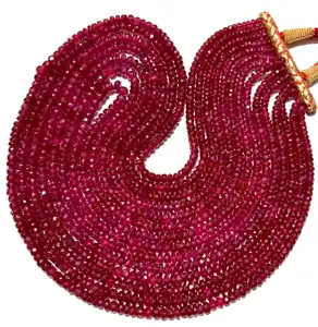 Äußerst schöner seltener Ruby Korindum glatte runde Form Perlen große Größe Ruby-Tropfen Ruby Edelstein Perlen Mittelbohrer Halskette
