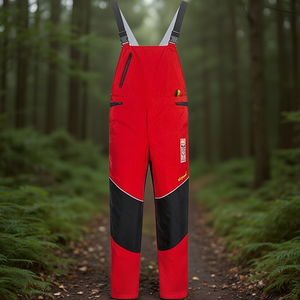High Visibility Red/Black/Yellow Chainsaw Protective Bib <b>Overalls</b> Size 48 SPEIERLING Workwear - Product Image 3
