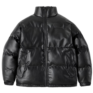 Chaqueta bomber de cuero personalizada directa de fábrica para hombre, transpirable e impermeable, estilo Hip Hop para invierno, precio al por mayor - Product Image 1