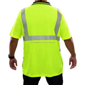 Camisetas Polo de Seguridad de Primera Calidad OEM, Ropa de Trabajo, Camiseta Polo de Seguridad 100% Algodón, Camiseta Polo de Alta Visibilidad con Cinta Reflectante - Product Image 6