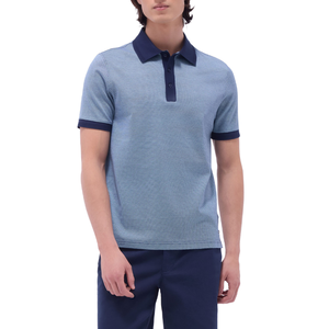 เสื้อโปโลผ้าฝ้ายย้อมสีเรียบๆสำหรับผู้ชายดีไซน์ปลายงอน100% สบาย - Product Image 2