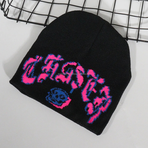 Chapeaux d'hiver de haute qualité Bonnets en tricot avec logo personnalisé et broderie 3D Bonnet en acrylique Jacquard Mohair pour les voyages d'affaires - Product Image 5