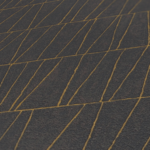 ทำในเยอรมนี-ม้วนวอลล์เปเปอร์กราฟิกสีดำทองแอนทราไซต์-ไวนิลไม่ทอ-โลหะวอลล์เปเปอร์ที่ทันสมัย-10,05x0,53เมตร - Product Image 6