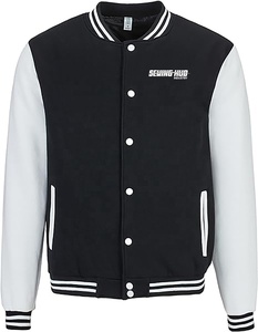 Veste polaire en laine avec logo personnalisé pour femmes, véritable tricot, haut court vierge, respirant, plaine, vestes d'université de baseball Letterman - Product Image 3