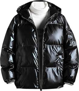 Chaqueta Bomber de Invierno para Hombre, Cortavientos, Térmica, Personalizada, Metálica, de Lana, de Alta Calidad, con Capucha de Diseño Moderno - Product Image 1