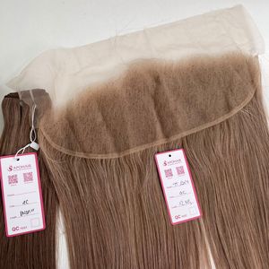 มัดผมมนุษย์แต่งหนังแท้พร้อม4C สีปิดผมตรงแบบกระดูกสองชั้น - Product Image 5