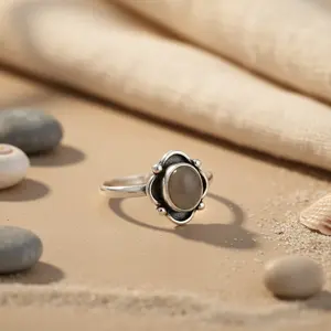 Anillo de Plata 925 Chapado en Oro Rosa y Oro con Piedra Lunar para Mujer, con Incrustaciones de Forma de Número Única, Joyería en Caja, Regalo para Ella - Product Image 2