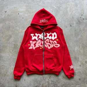 Sweat-shirt à capuche pour homme avec fermeture éclair intégrale, streetwear, sweat-shirt graphique brodé, hip-hop, vêtements décontractés, nouveautés - Product Image 1