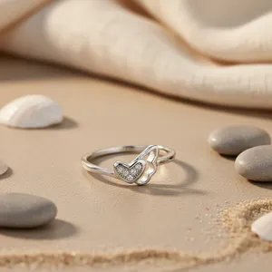 Anillo Romántico de Plata 925 con Corazón para Mujer con Circonita Cúbica, Chapado en Rodio, Joyería Fina - Product Image 3
