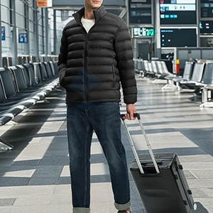 Veste matelassée légère personnalisée pour hommes Manteau matelassé résistant à l'eau avec capuche détachable Voyage Randonnée Ski Marque OEM - Product Image 6