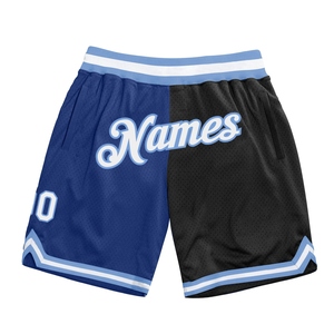 Industrie Direct Engro Sportswear Pantalones cortos de baloncesto Custom Royal White-Black Authentic Throwback Split Fashion Basketball Shorts - Product Image 1