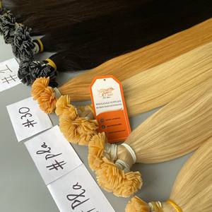 Extensions de cheveux en kératine italienne en gros, prix d'usine, cheveux vierges Remy, cuticules alignées, extensions à pointe plate - Product Image 1
