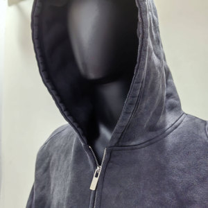 Sudadera con Capucha Personalizada de Lujo para Hombre, 100% Algodón Lavado con Ácido, con Cremallera, Gruesa, Lisa, de Invierno, de Secado Rápido, Ecológica, con Bolsillo - Product Image 3