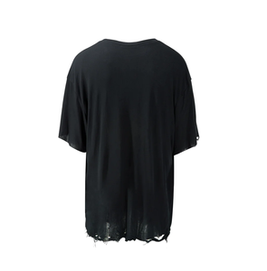 Breathable Wholesale Solid Acid <b>Wash</b> Distressed 100% Cotton Eco-Friendly Oxford Fabric T-Shirts Customized Logo Printed OEM 2026 - Product Image 3