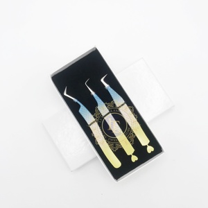 Venta al por mayor, pinzas inferiores con patrón de diamante sostenible, recubrimiento en polvo personalizado, pinzas para pestañas con corazón de punto plateado, etiqueta personalizada - Product Image 1