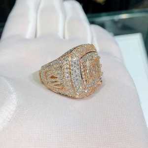 Anillo de lujo con diamante moissanita VVS de forma cuadrada, plata de ley 925, para uso diario, unisex. - Product Image 4